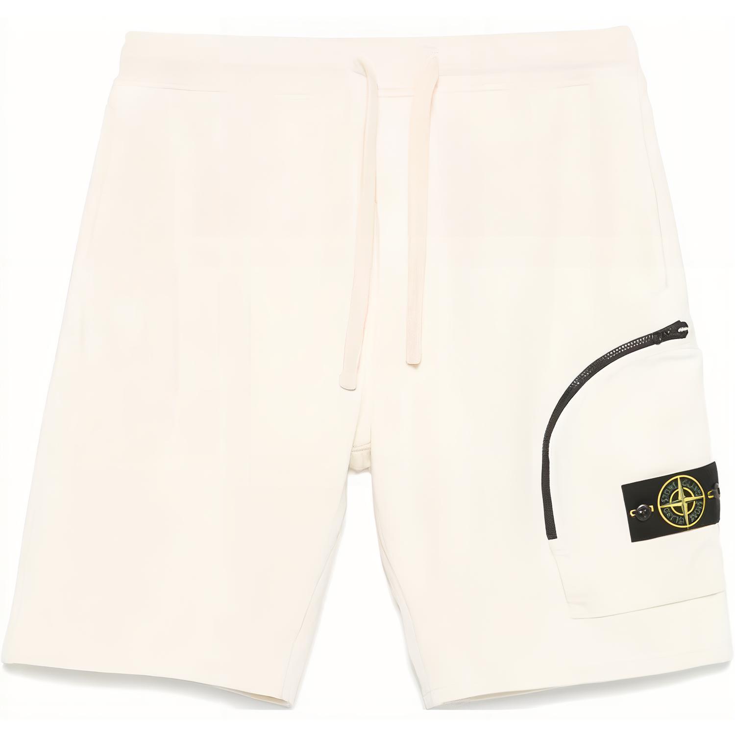 

Шорты с завязками и нашивкой с логотипом STONE ISLAND, слоновая кость