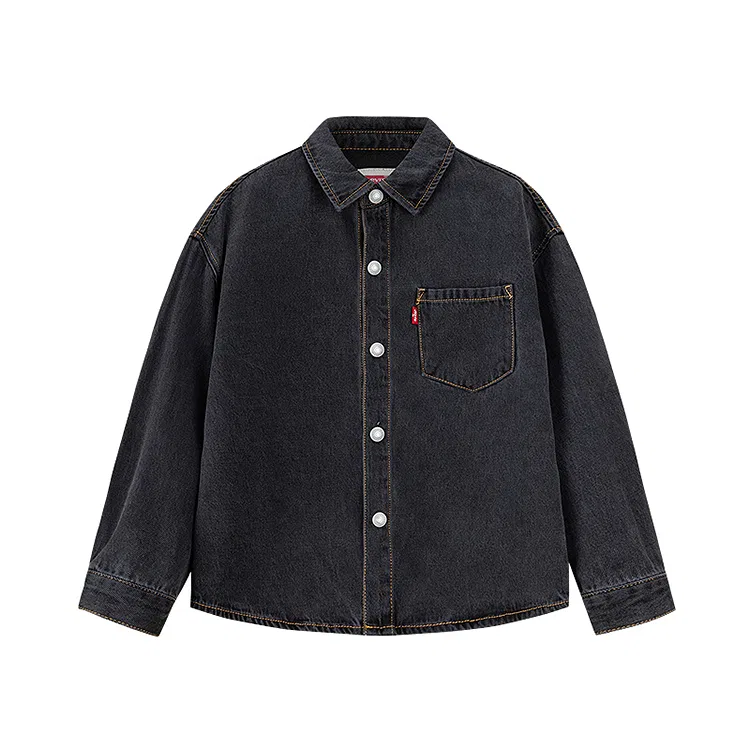 Детская джинсовая рубашка с воротником, Levis, Agate Black