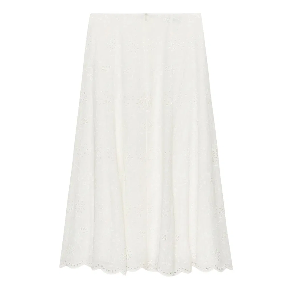 Женская юбка-миди А-силуэта белая ZARA, White — фото 3