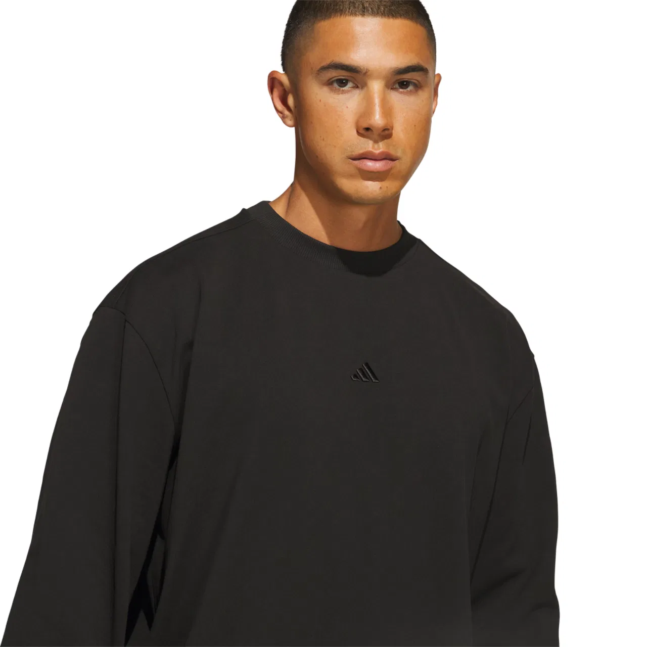 Мужская футболка с длинным рукавом Basketball Single Jersey Adidas, черный — фото 4