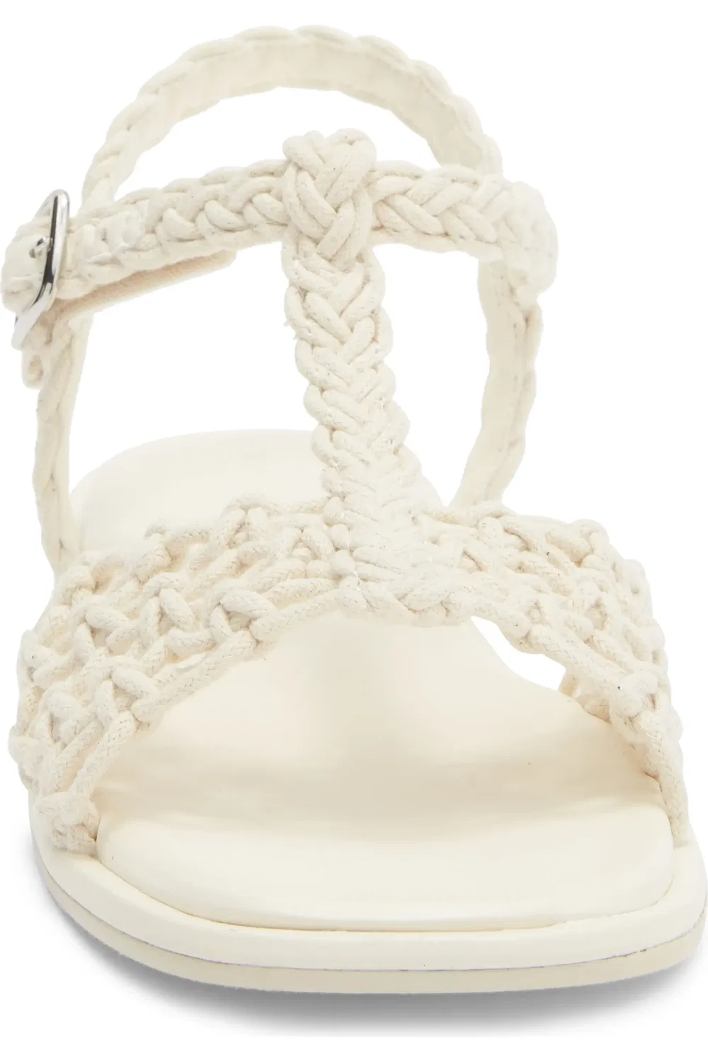 Детские сандалии T-strap с плетеными ремешками Mandi Nordstrom, Ivory — фото 4