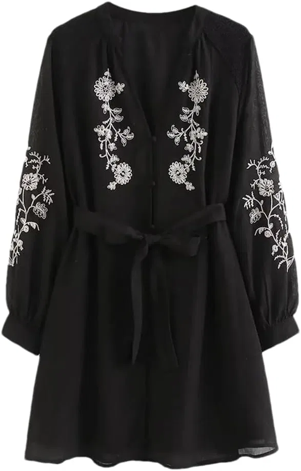 Женское короткое платье с принтом Vintage, Black