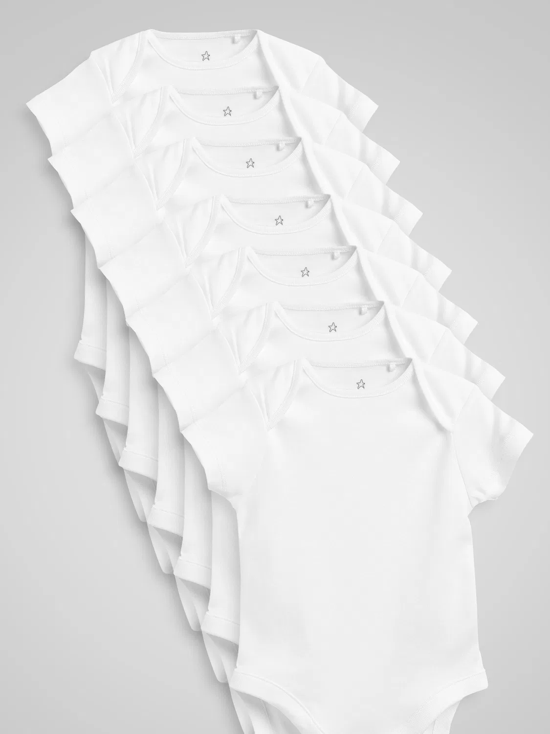 Комплект боди с коротким рукавом, 7 шт, White Essential Next, белый — фото 3