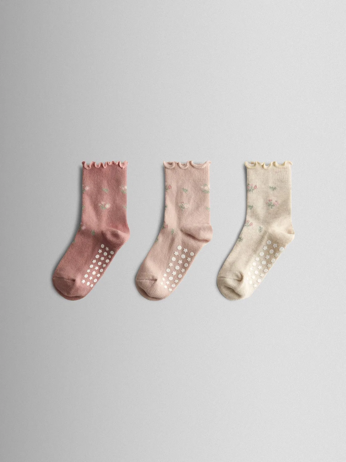 Носки 3 пары JoJo Maman Bébé, Natural Floral