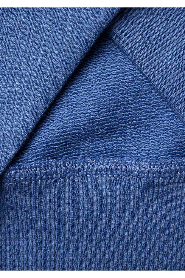 Детское худи для мальчиков с принтом Aviator Blue Front Logo Printed Kangaroo Pocket United Colors Of Benetton, Aviator Blue — фото 3