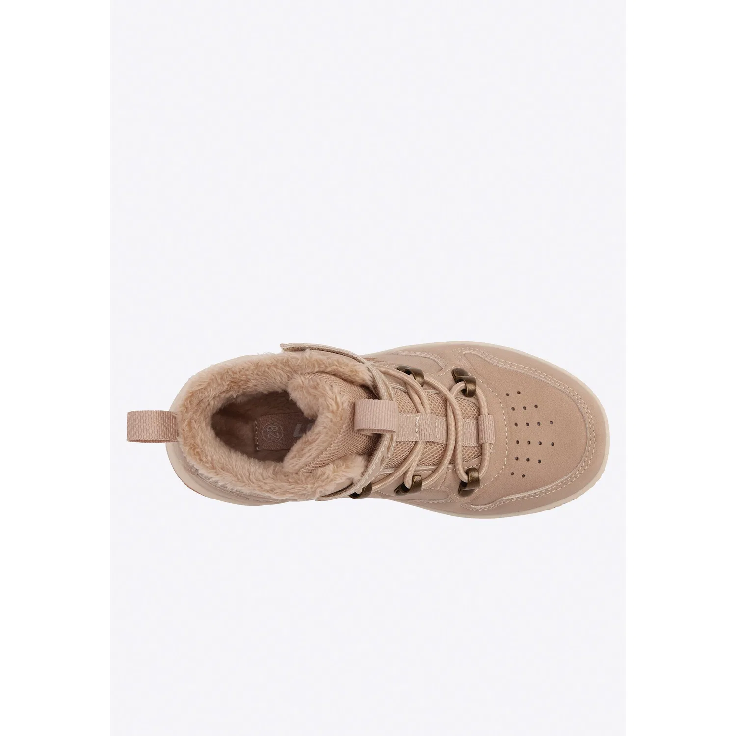Детские зимние кроссовки-ботинки на липучке lotto, Beige/Off-White — фото 3