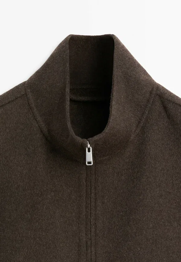 Куртка из шерсти Summer jacket Massimo Dutti, темно-коричневый — фото 4