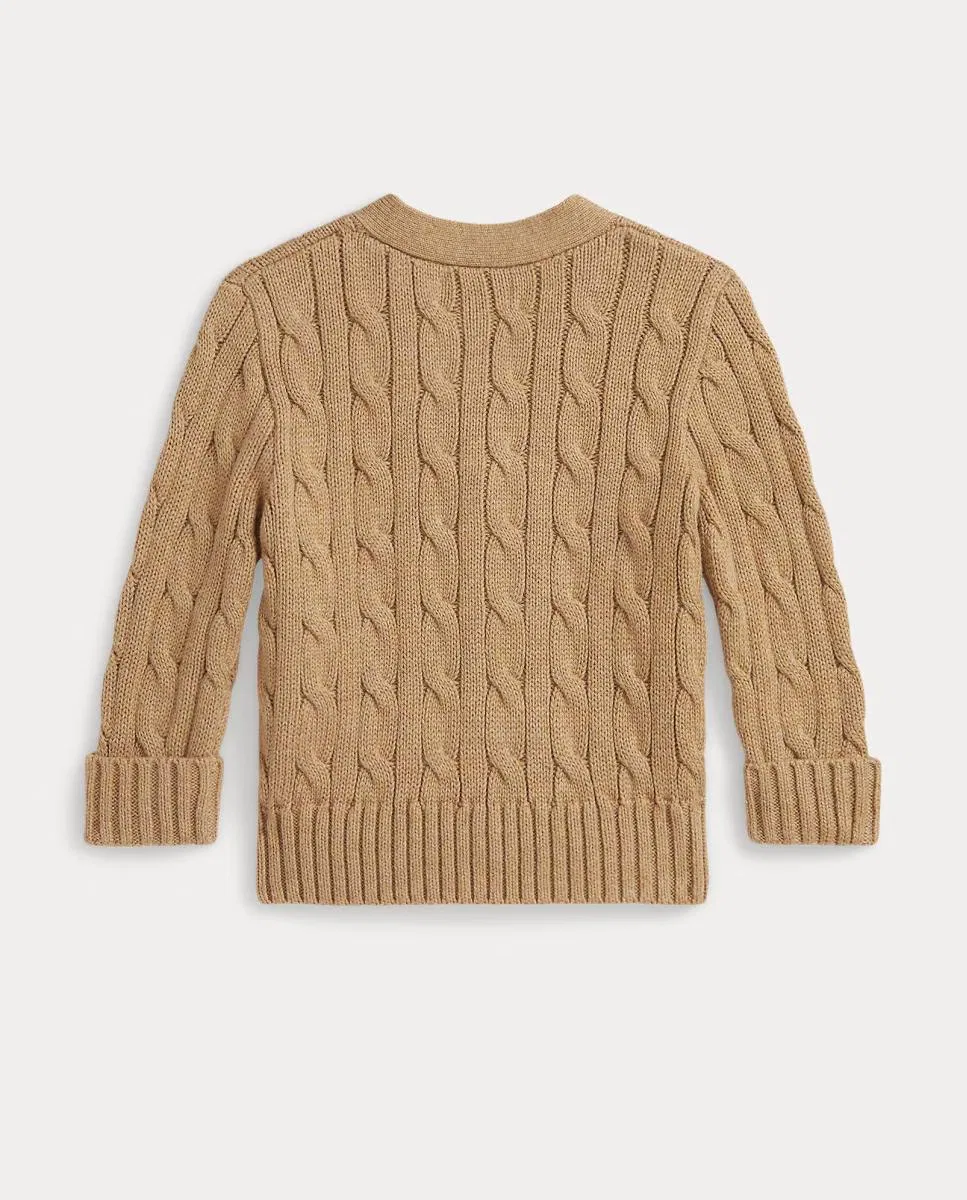 Кардиганы из хлопка, Cárdigan Unisex Punto Ochos, Polo Ralph Lauren, верблюжий — фото 2