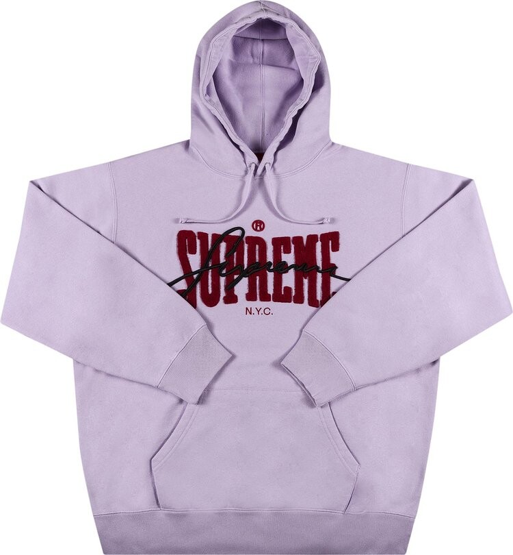 

Толстовка Supreme Embroidered Chenille Hooded Sweatshirt 'Pale Purple', фиолетовый