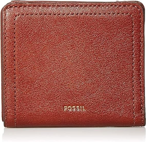 

Женский кожаный двойной складной кошелек Fossil Logan с блокировкой RFID, коричневый