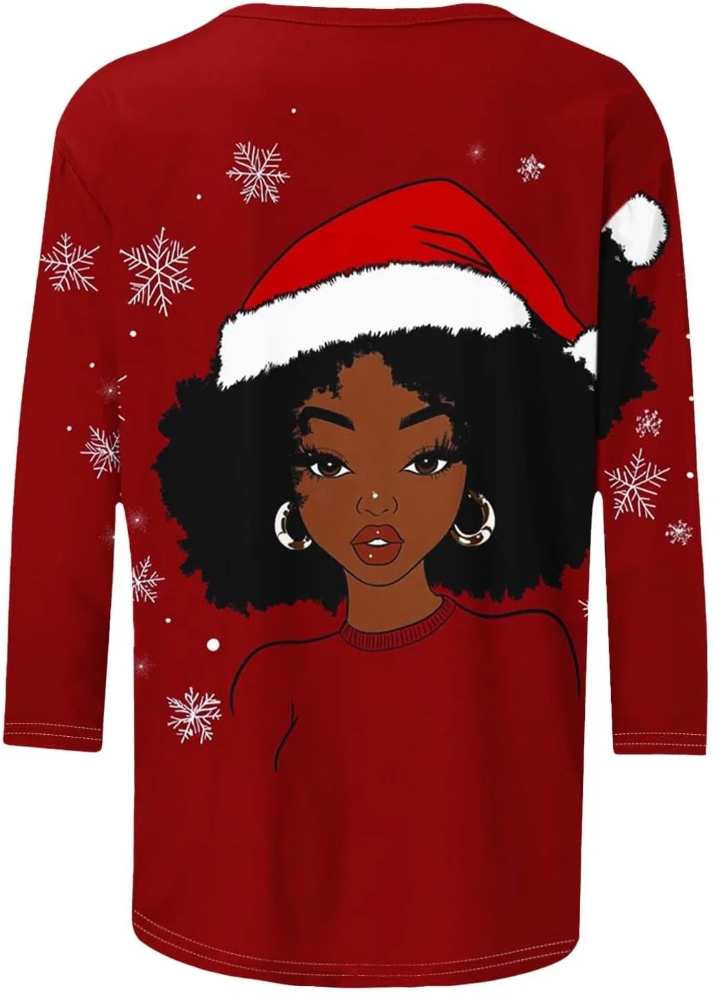 Женская туника с длинным рукавом 3/4 с принтом Ugly Christmas Sweatshirt, мультиколор — фото 4