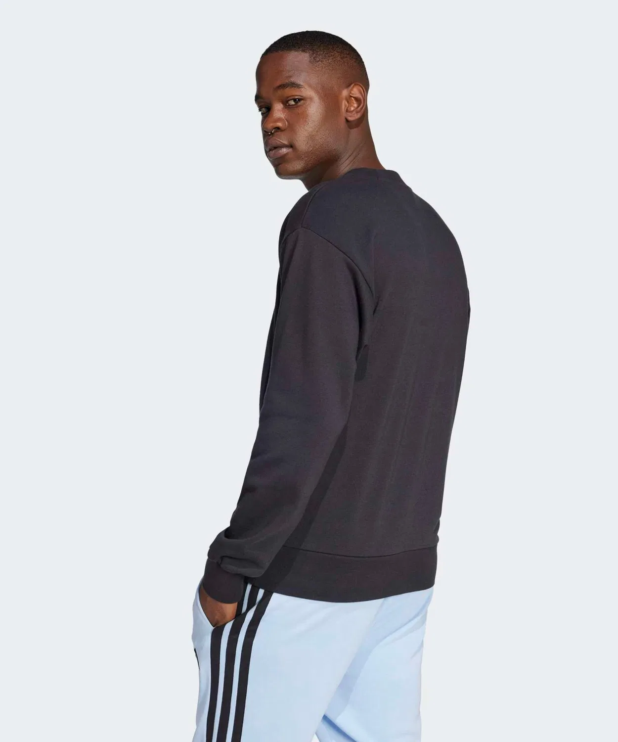 Мужской свитшот с длинным рукавомAdidas Essentials Big Logo French Terry, Black — фото 2