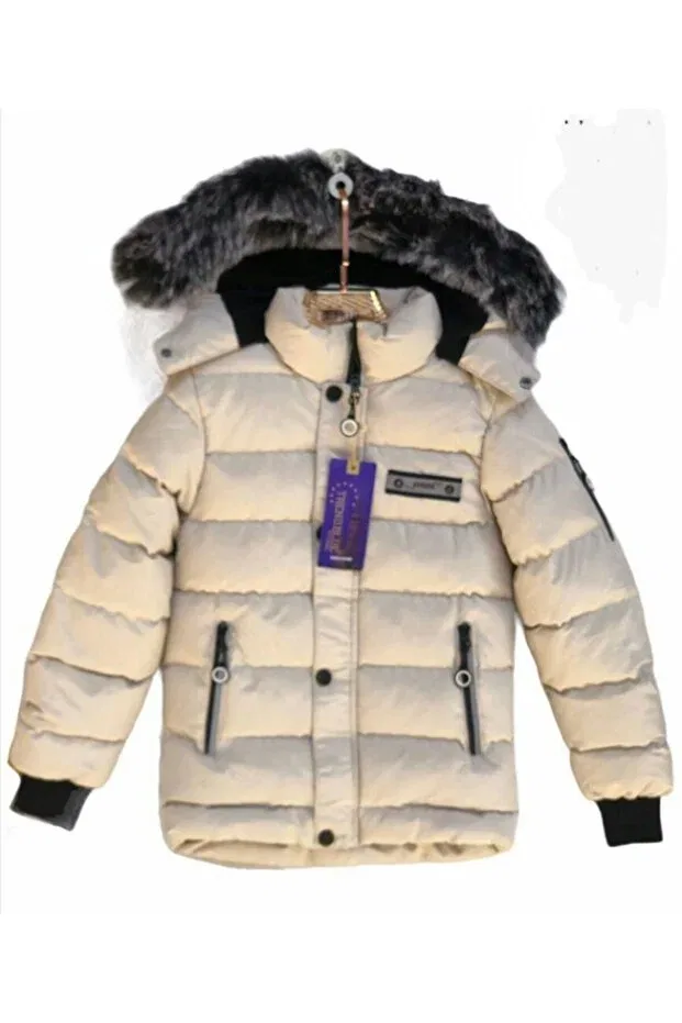 Детское пальто для девочек с принтом Trend Blue Istanbul, Beige