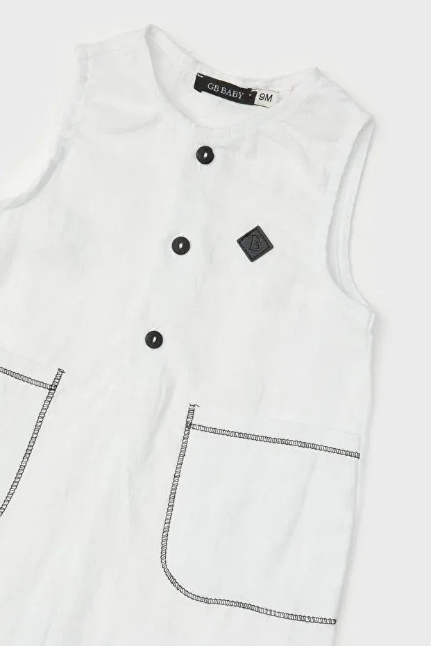 Детский комбинезон для мальчиков хлопковый Gb Baby, White — фото 3