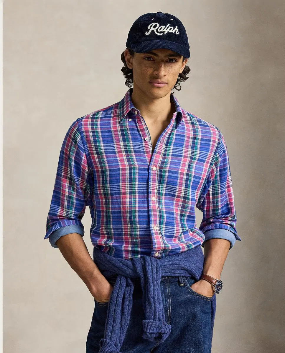 Мужская рубашка в клетку, Doble Cara Azul Royal, Polo Ralph Lauren, мультиколор