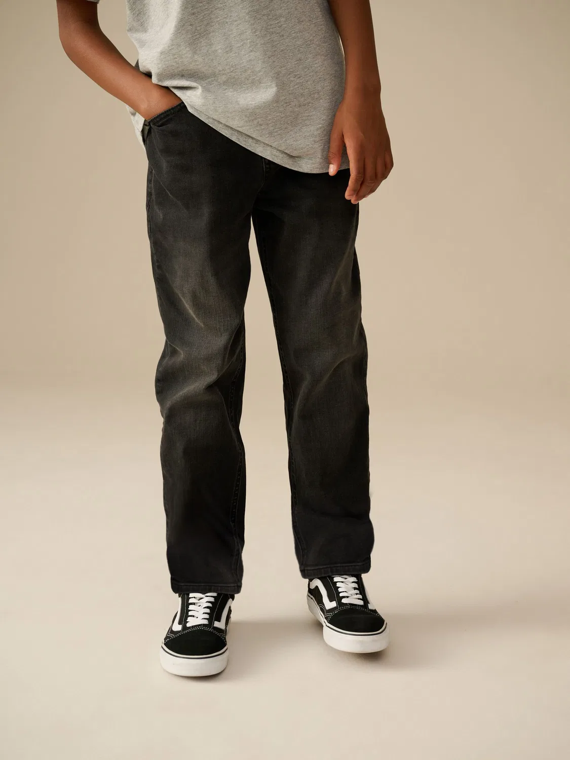 Джинсы свободного кроя, Washed Black Next