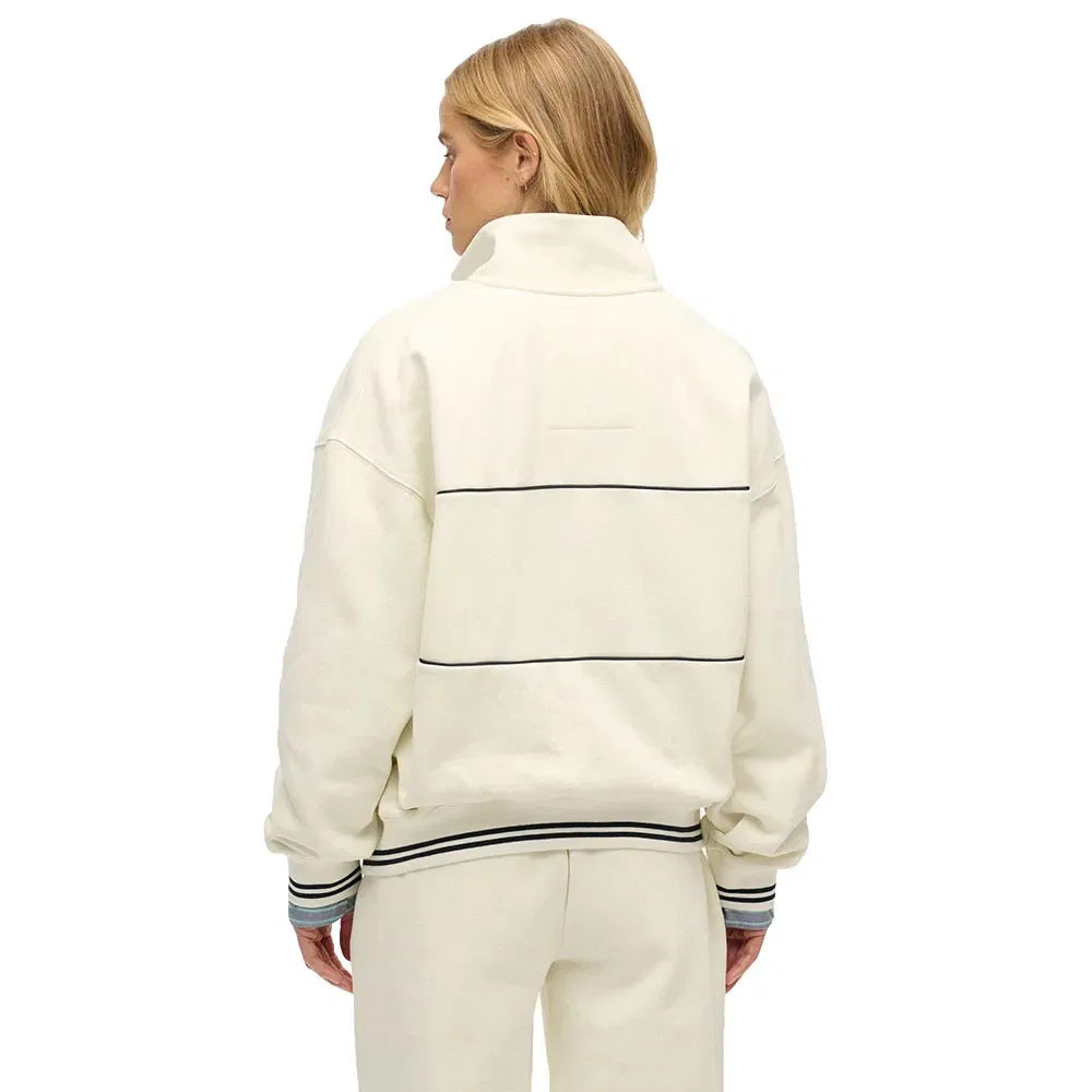 Худи Superdry Country Club Loose half zip, бежевый — фото 2