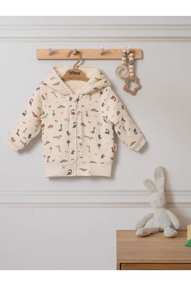 Детский кардиган для мальчиков с принтом Nova Miny Wool Muslin Dinosaur Theme Tiffany, Multicolor — фото 3