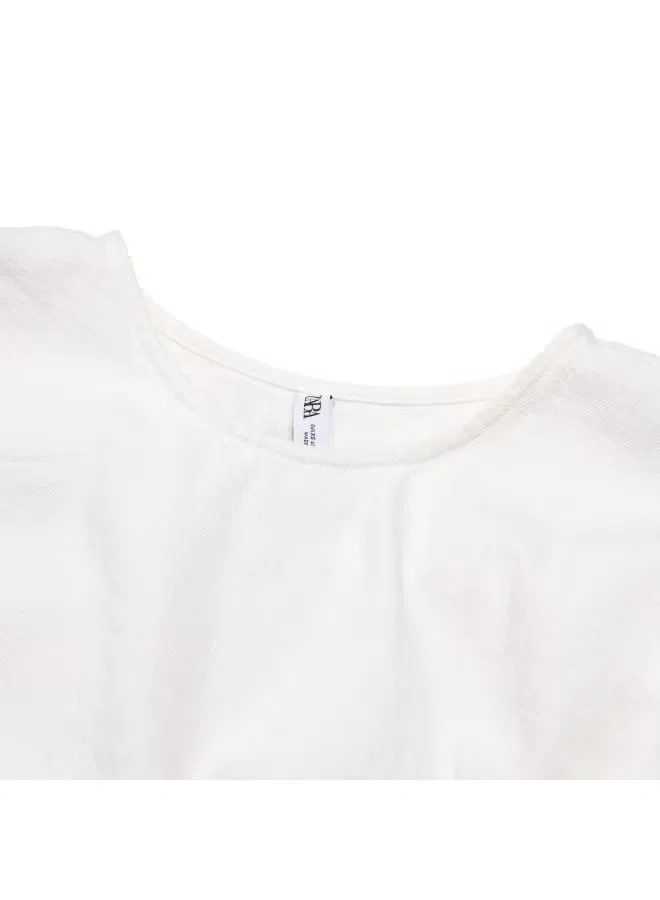 Рубашка хлопковая свободного кроя Zara, белый — фото 4