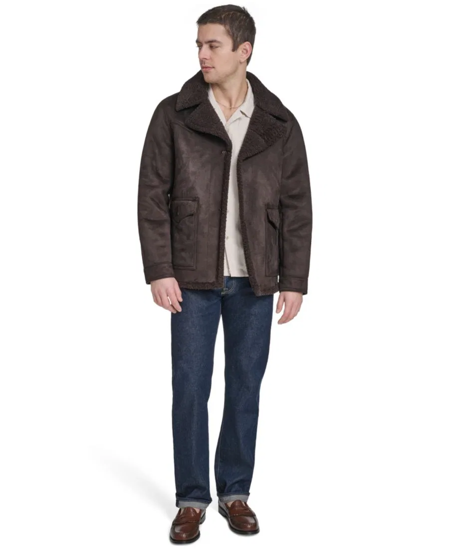 Куртка-ранчер с воротником-стойкой, модель Laydown Collar Classic-Fit Rancher Jacket Levi's, Dark Brown — фото 2