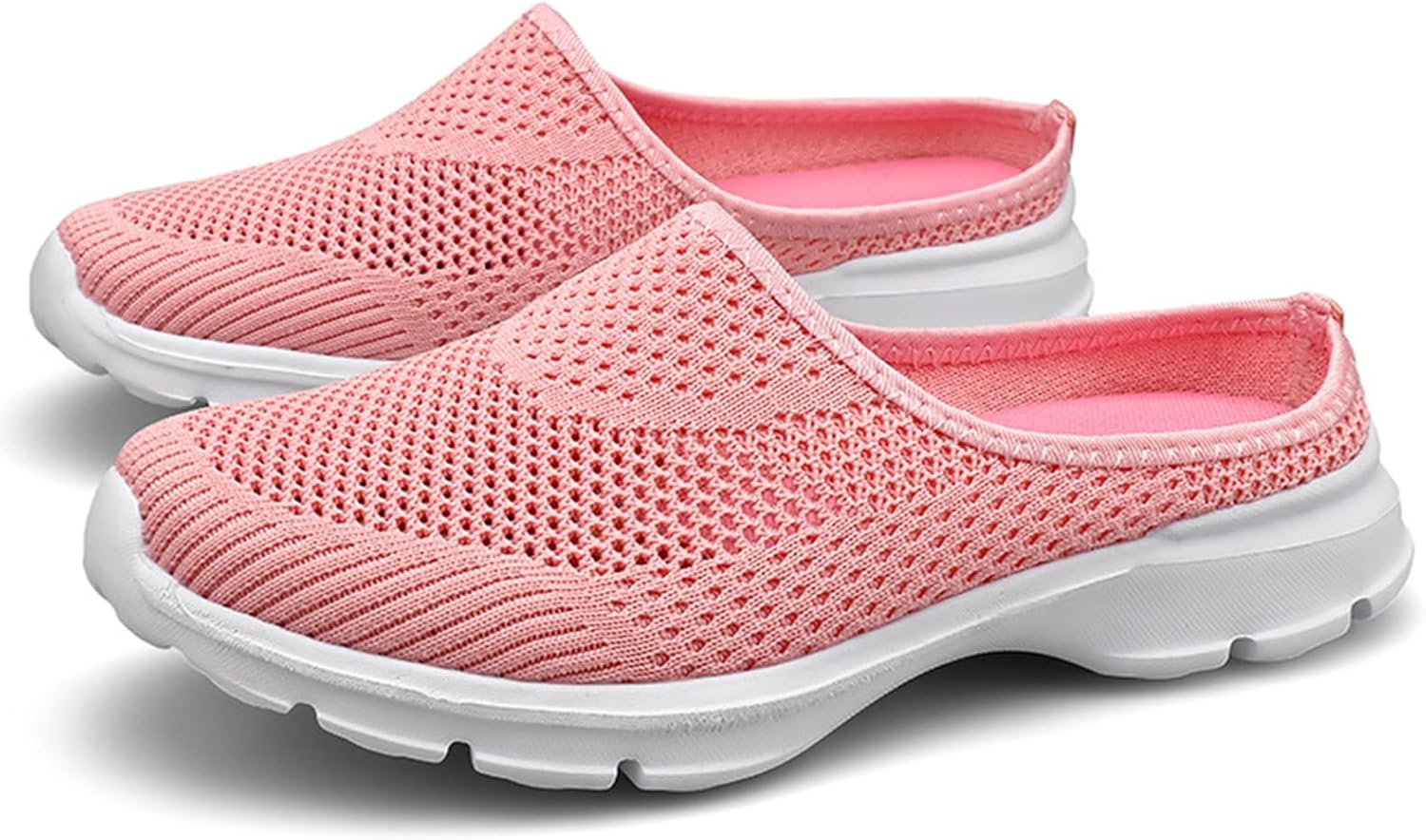 

Женские летние кроссовки на шнуровке без задника, слипоны-мюли, дышащие тапочки с закрытым носком, удобные обувь для ходьбы Nkgra, розовый