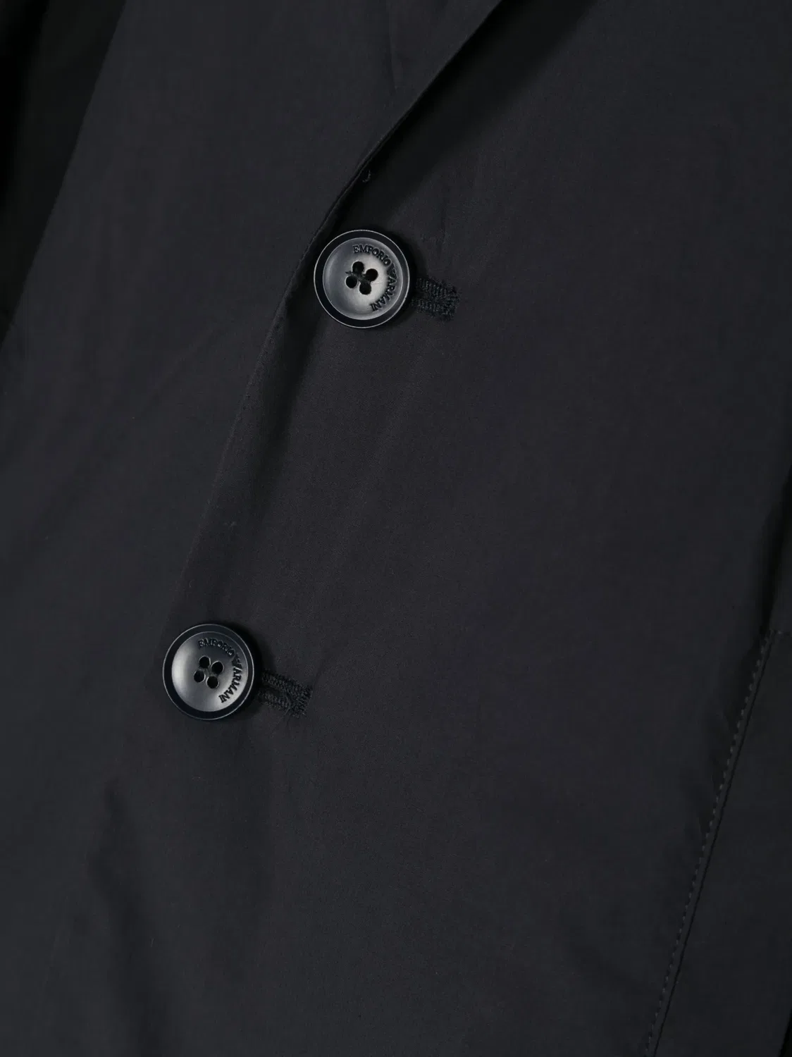 Хлопковый пиджак с отложными лацканами Emporio Armani, темно-синий — фото 2