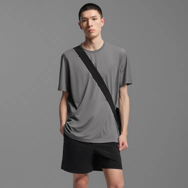 Детская футболка с коротким рукавом Good Food S. Series Basic Simple Cleanfit Straight Crew Neck Sunscreen Moisture Wicking Quick-Drying Sports Short-Sleeve T-Shirt Nice Rice, Dark Gray — фото 4