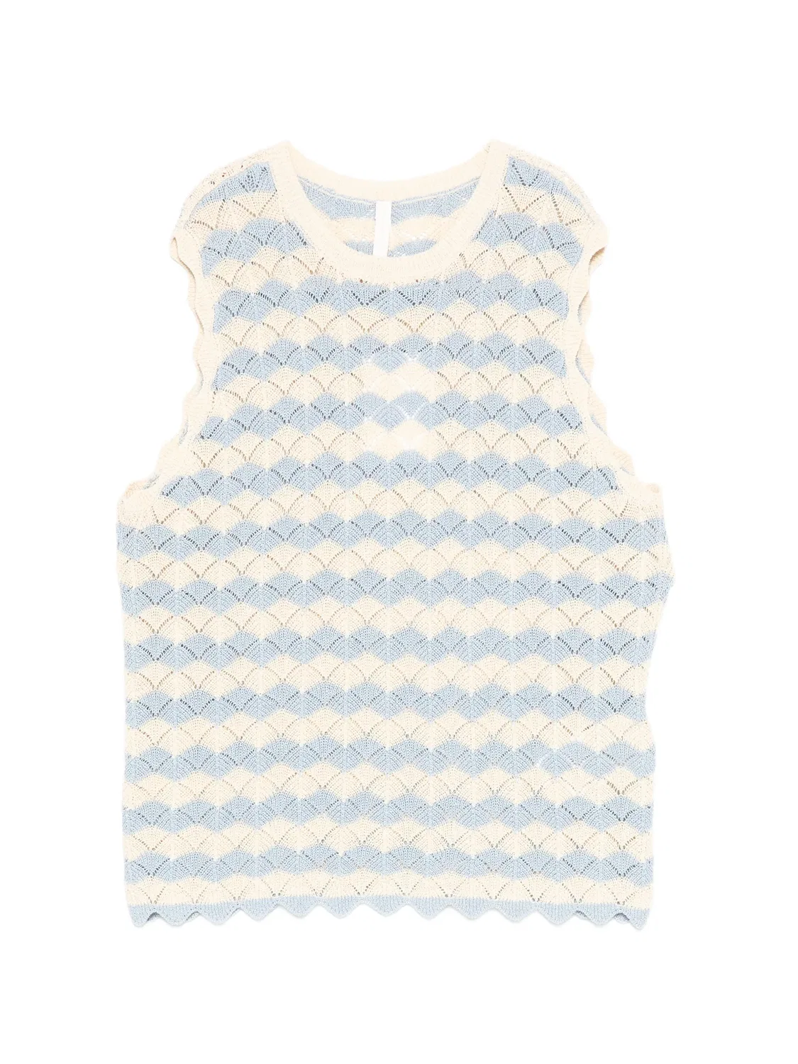 Топ в технике кроше с фестонами Zimmermann Kids, нейтральные цвета