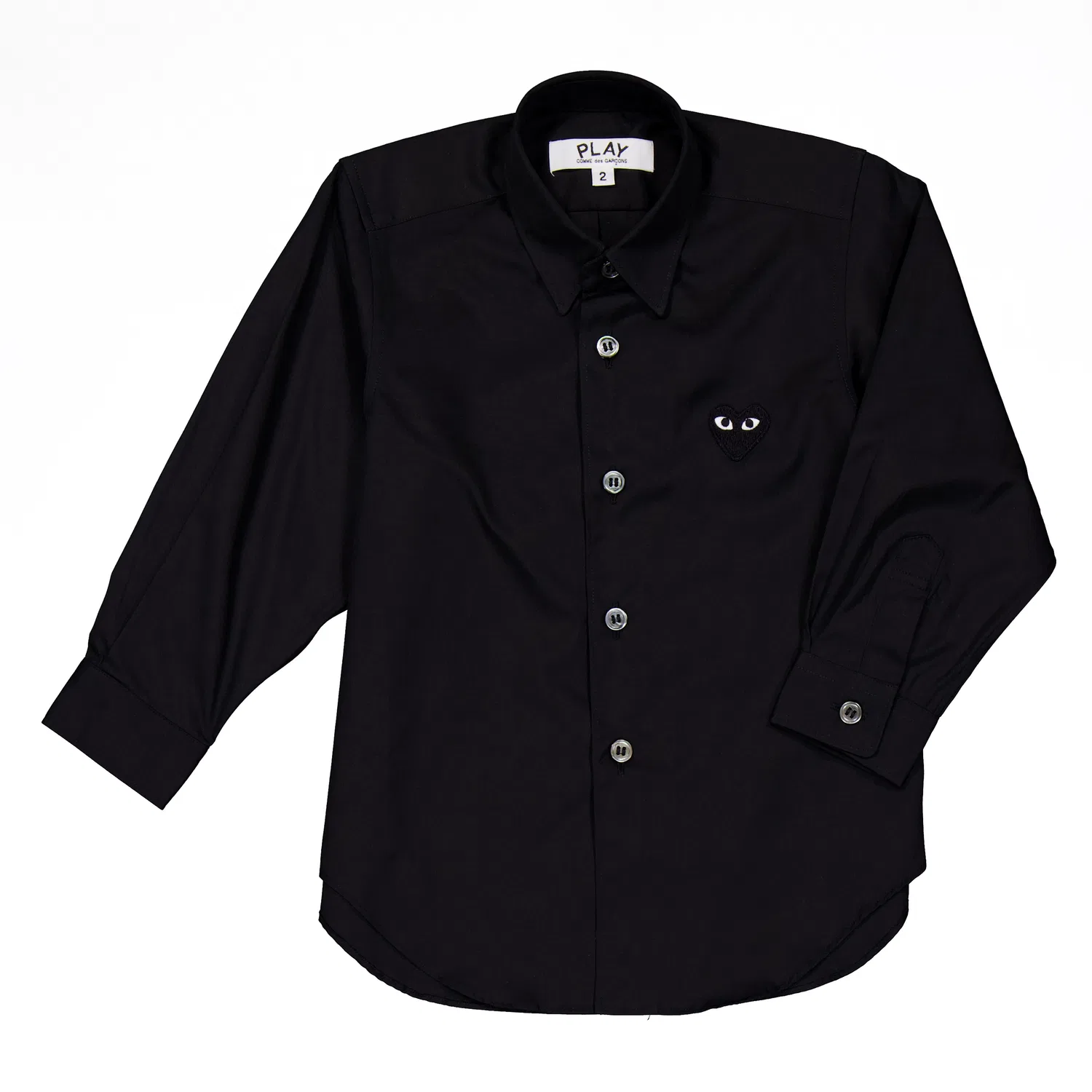 Рубашка с вышивкой-сердцем Comme Des Garcons Play, Black