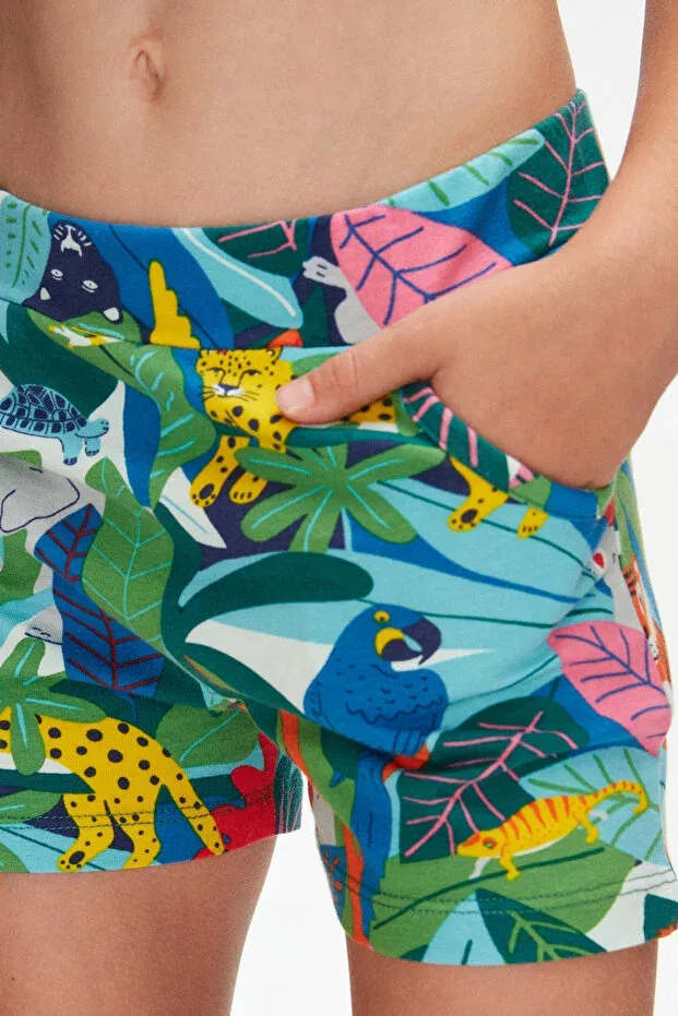 Детские шорты для девочек с принтом Tropical Zoo Lovetti, Patterned — фото 3