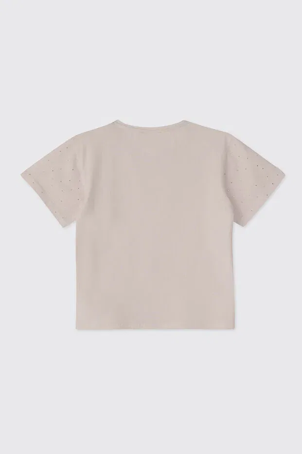 Детская футболка для девочек хлопковая Panço, Nude Color — фото 2