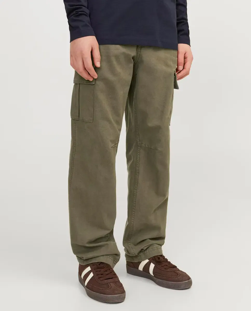 Детские штаны карго для мальчиков с несколькими карманами Jack & Jones, Verde Militar — фото 3