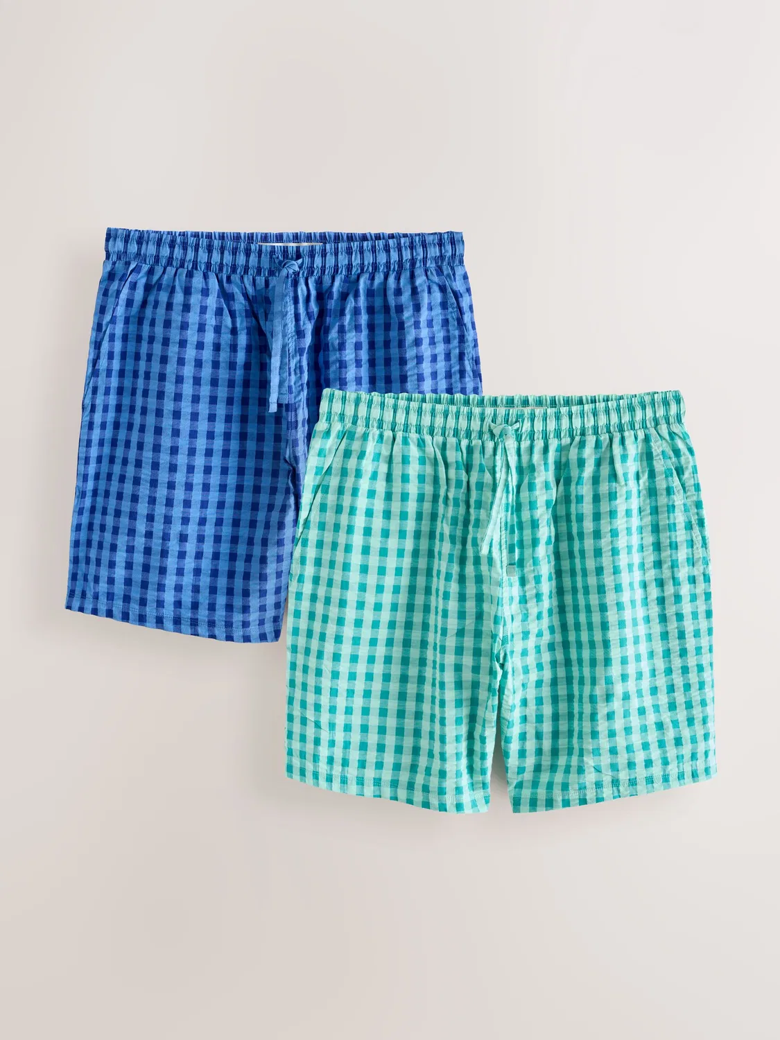 Пижамные шорты Woven Check 2 Pack Next, сине-зеленые