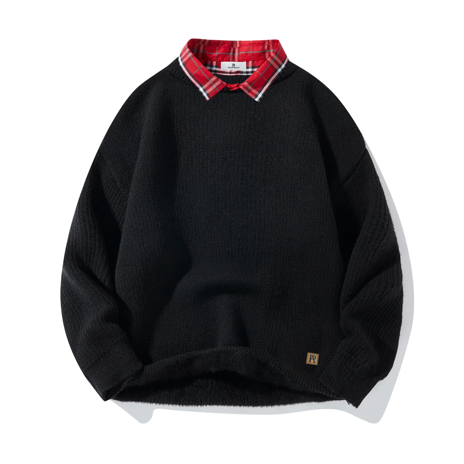 Детский свитер с отложным воротником утепленный PAL ONGACO, Black Fleece-Lined