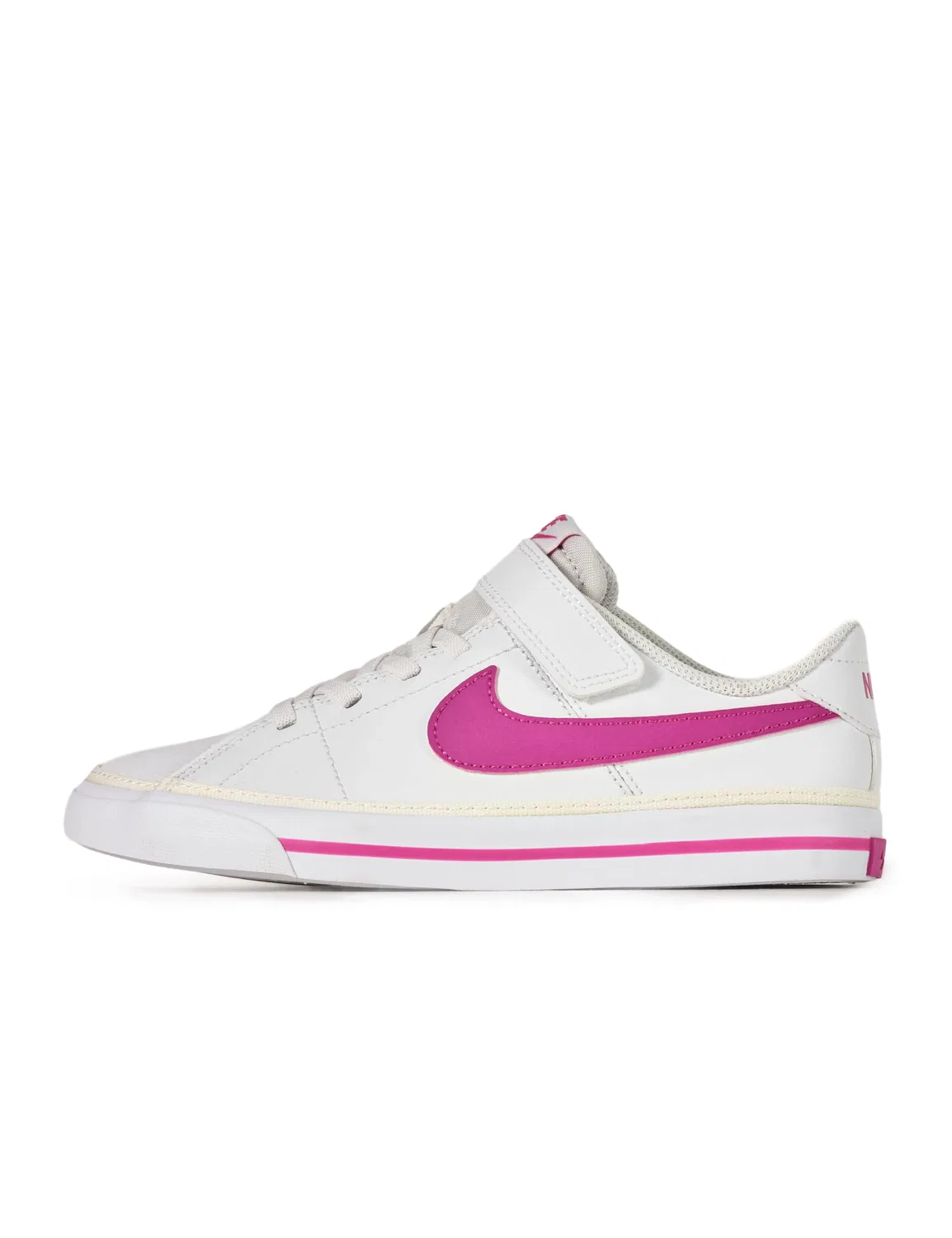 Детские кеды кожаные Court Legacy Shoes NIKE, White Fuchsia Laser White