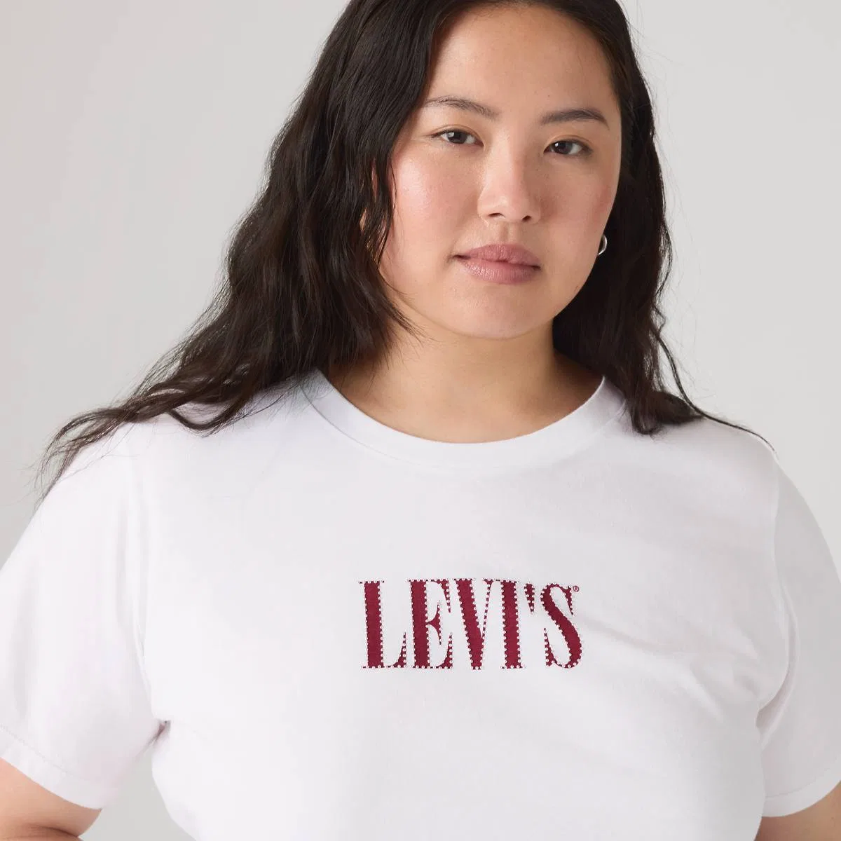 Идеальная футболка (большого размера) Levi's, Pl Serif Stud Outline Bright White - White — фото 2