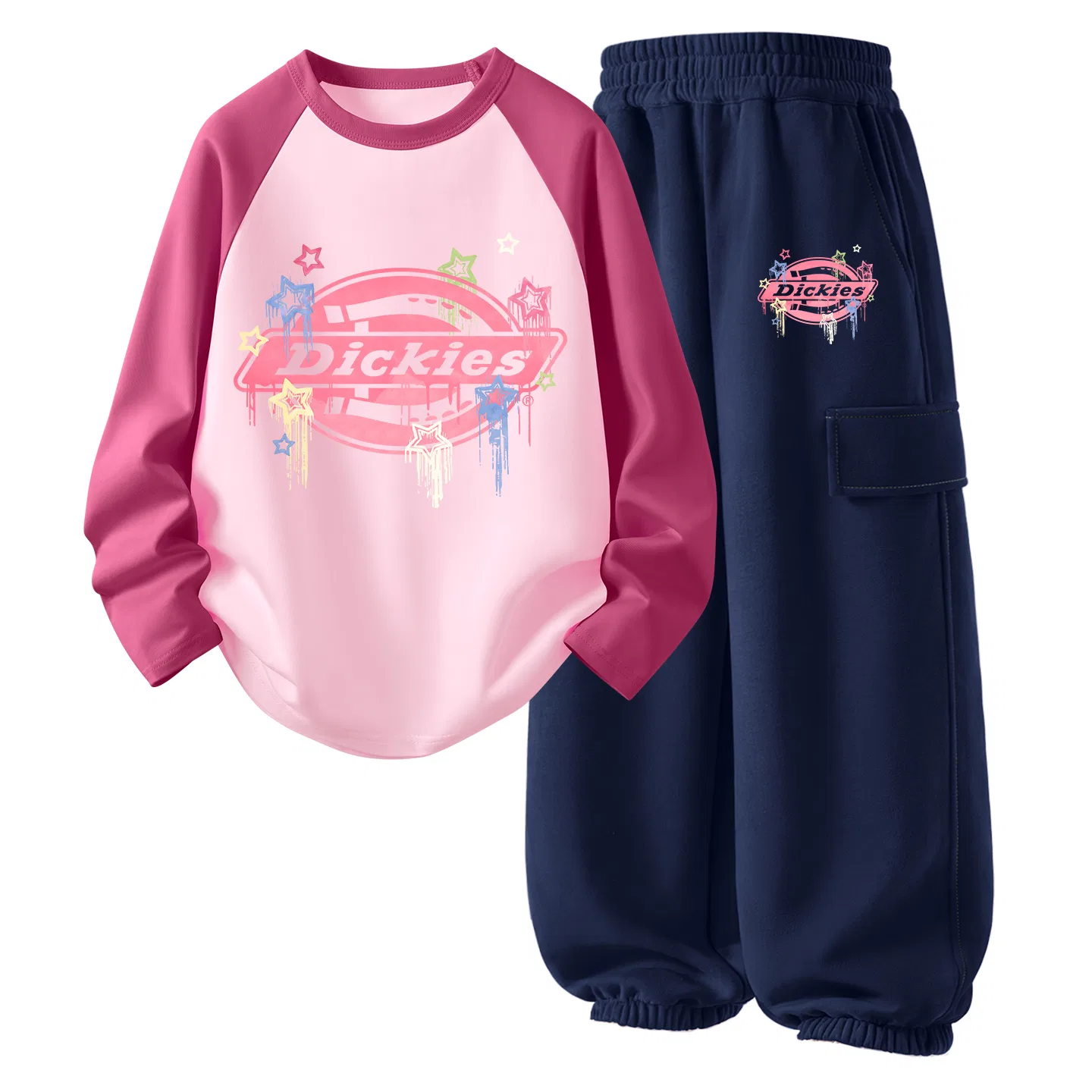 Детский спортивный комплект с принтом Sunkissed Star Dickies, Sunkissed Star Rose Pink/Sunkissed Star K Navy Blue