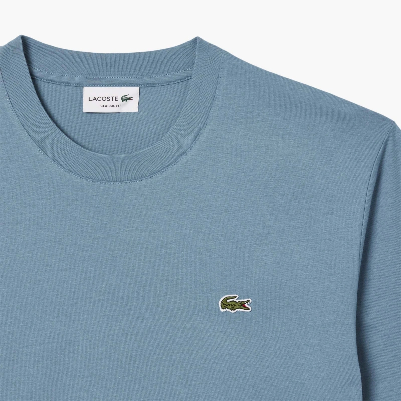 Футболка Lacoste Logo-Patch Cotton, серо-голубой — фото 2