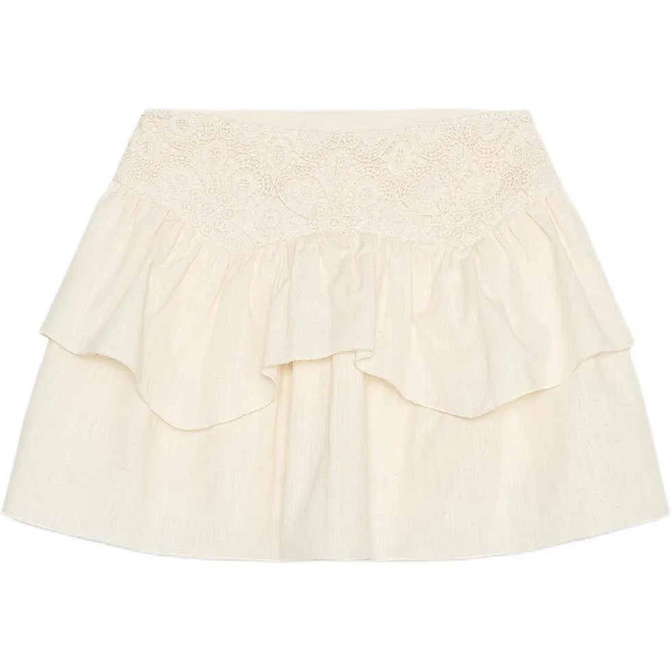 Женская юбка Casual Short Skirts ZARA, Raw White