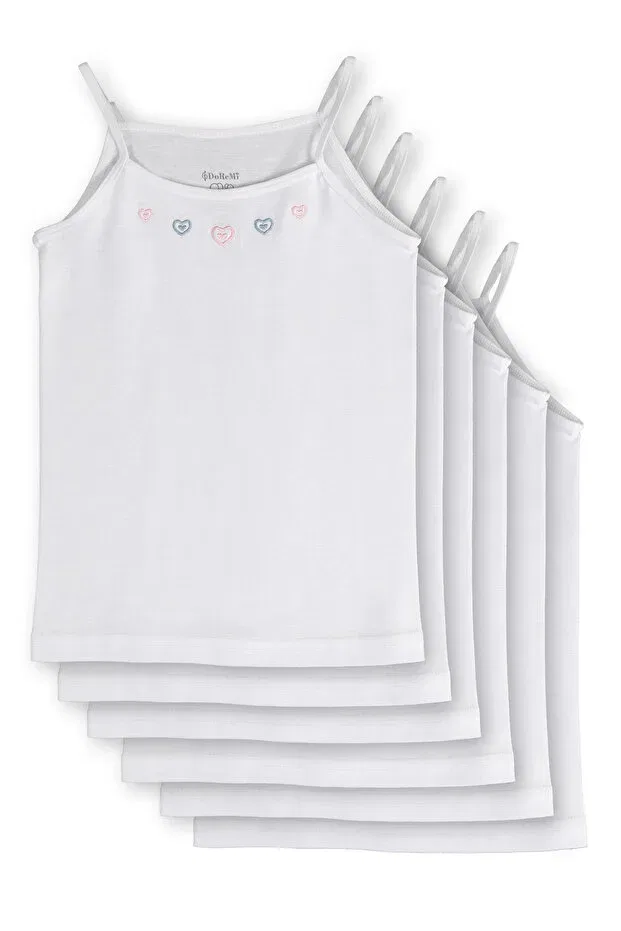 Детский топ для девочек на тонких бретелях Doremi, White — фото 4