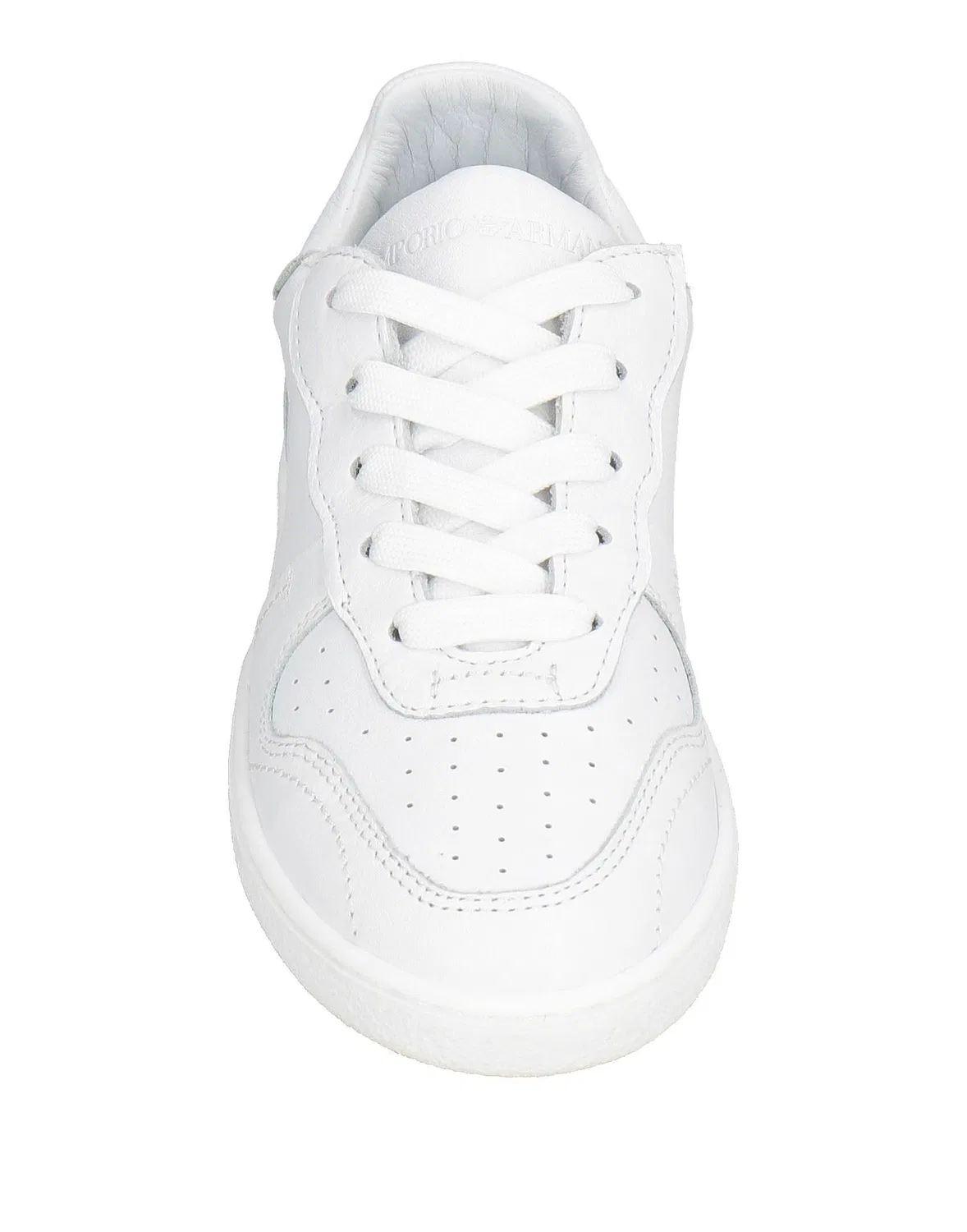 Детские кроссовки для девочек кожаные Low-Top Sneakers Giorgio Armani, белый — фото 4