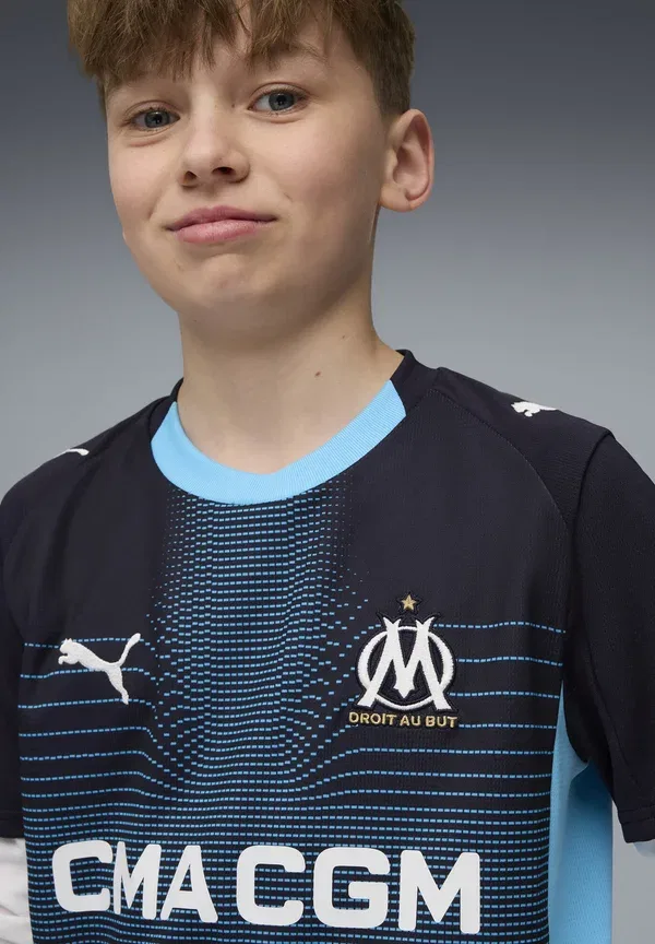 Футбольная форма с быстрым высыханием Olympique de marseille 25/26 away jersey youth, Puma, New Navy Luminous Blue, темно-синий — фото 2