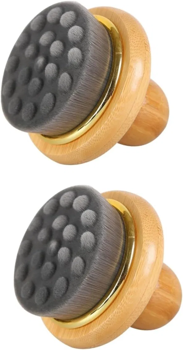 Щетка для тела FOMIYES, 2 шт, дерево, 8.2x8.2x10 см, Черный