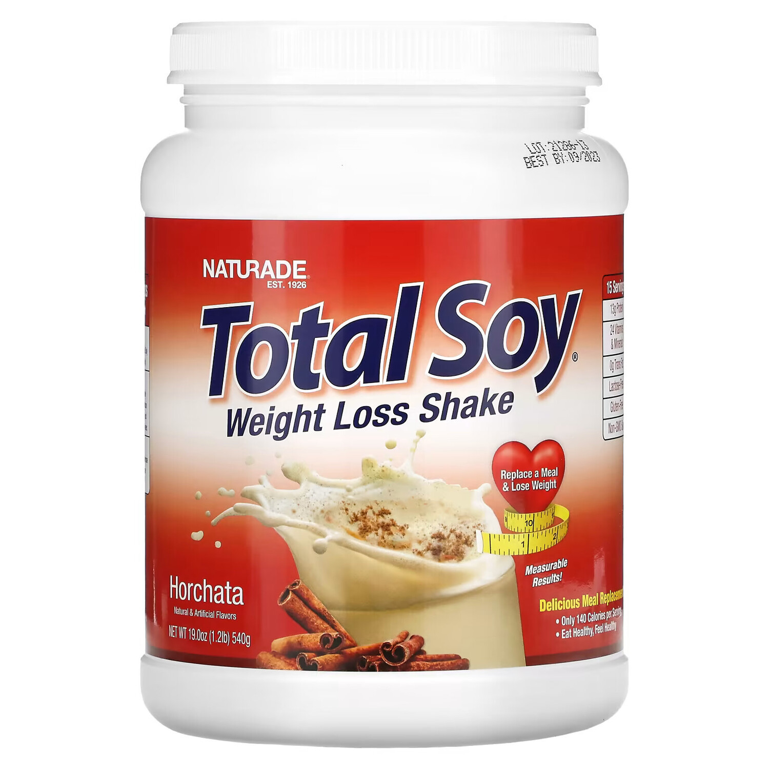 

Naturade, Total Soy, коктейль для похудения, орчата, 540 г (1,2 фута)