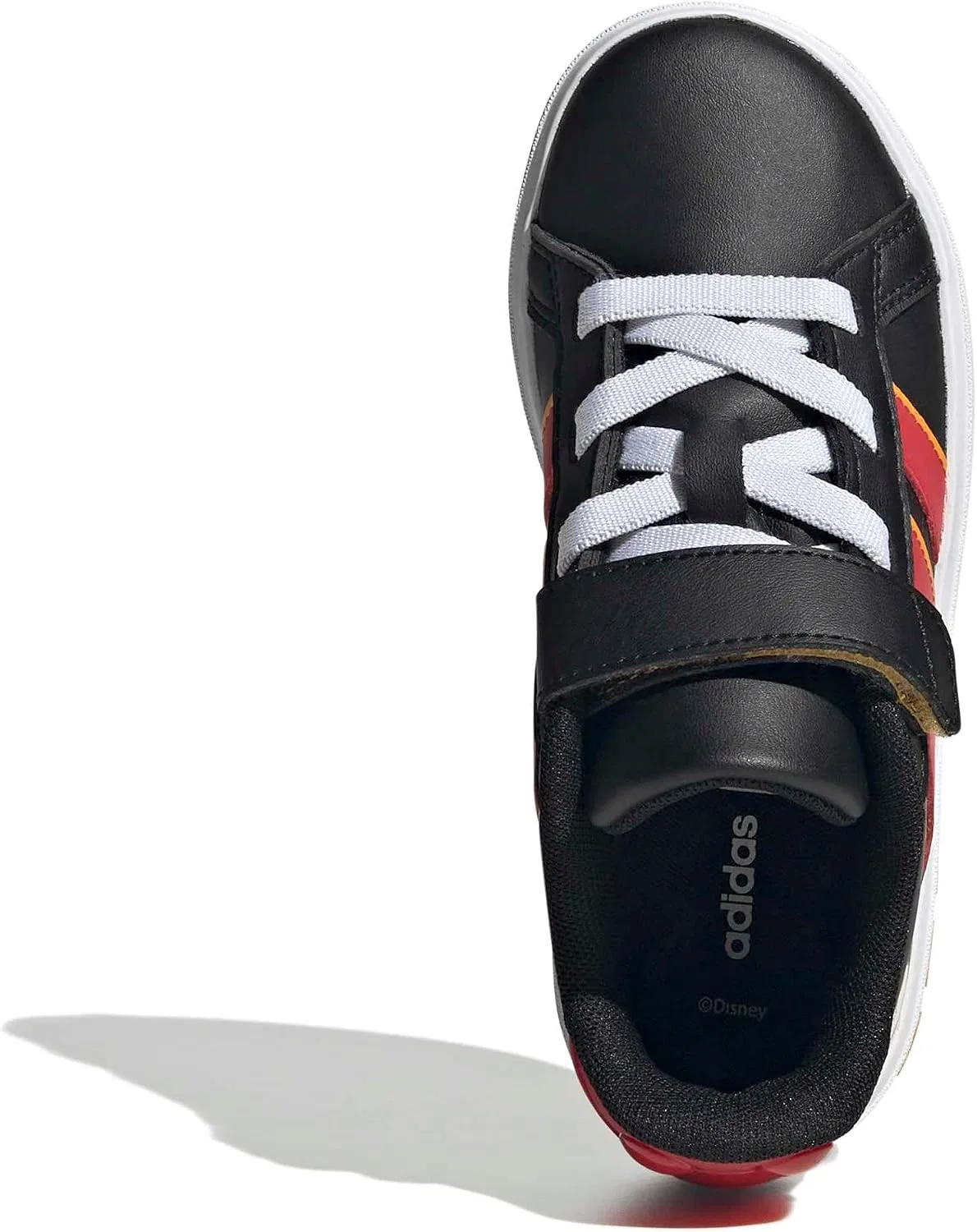 Детские кроссовки для мальчиков с принтом Marvel Avengers Grand Court adidas, Black/Pure Ruby/Crew Yellow/Mickey Mouse — фото 2
