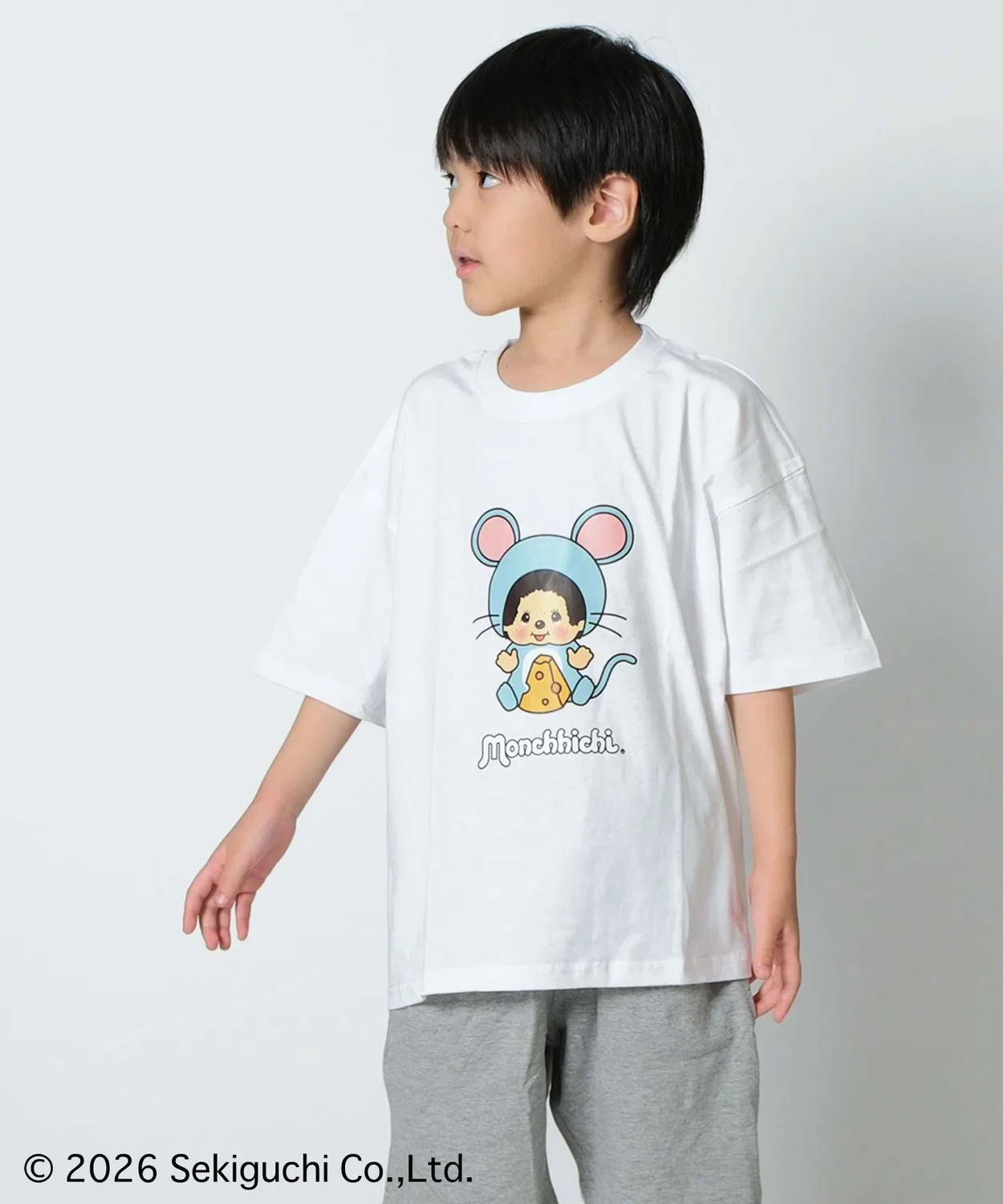 Детская футболка с принтом Monchhichi Oversize SHISKY, Off White