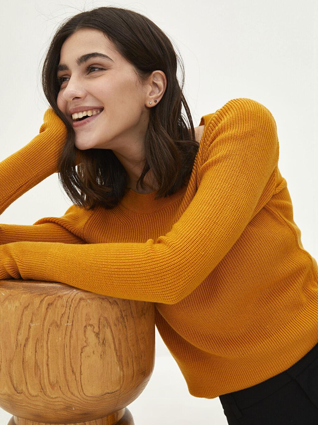 

Прямой женский трикотажный свитер с круглым вырезом и длинными рукавами LCW Casual, Оранжевый, Прямой женский трикотажный свитер с круглым вырезом и длинными рукавами LCW Casual