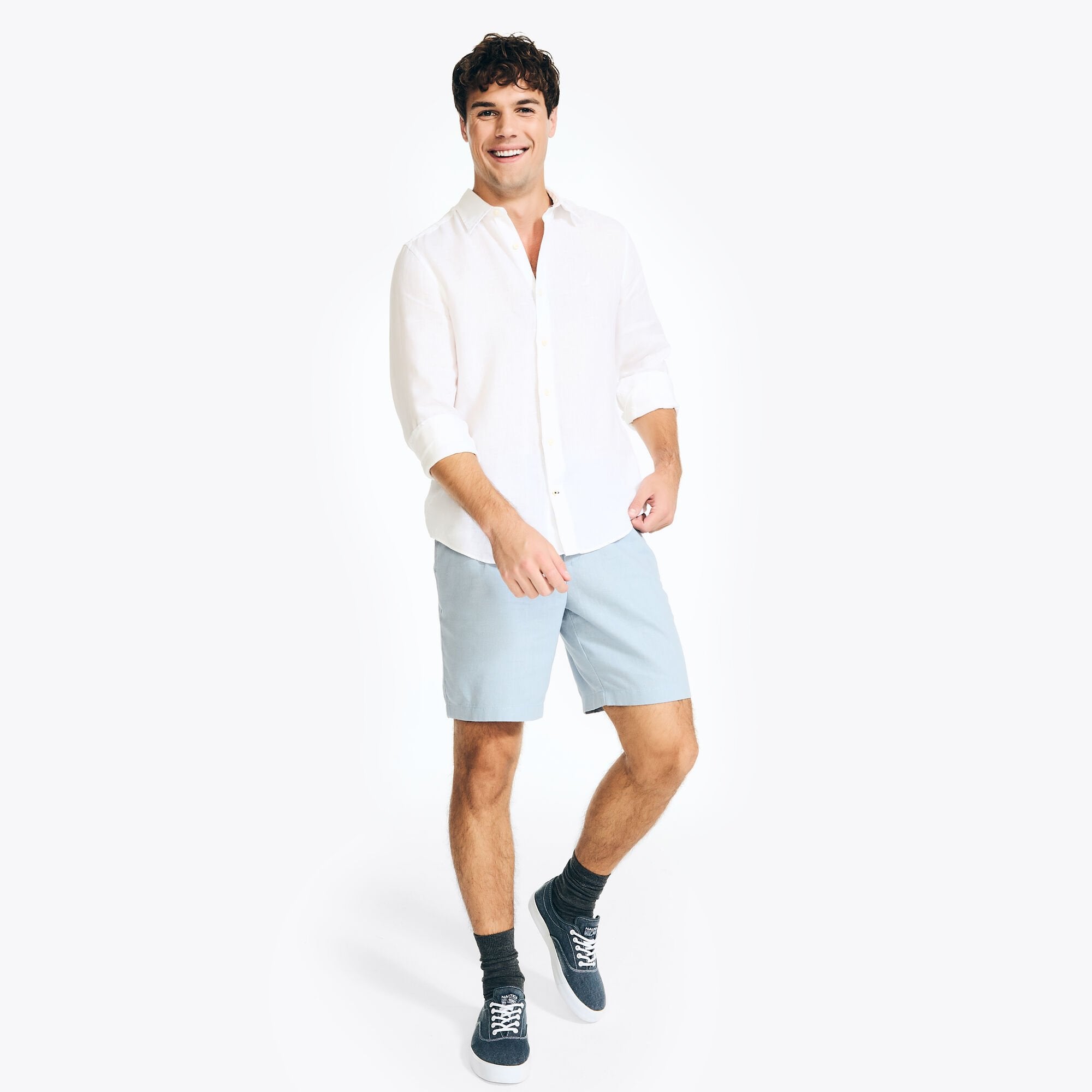 

Мужские шорты Nautica Sustainably Crafted 8.5" со складками, цвет petrol