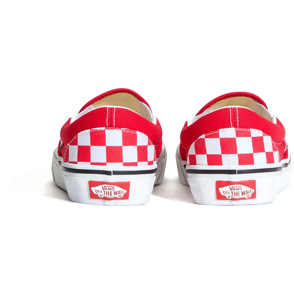 Детские кеды для девочек с принтом Vans Classic Slip-On, Red — фото 3