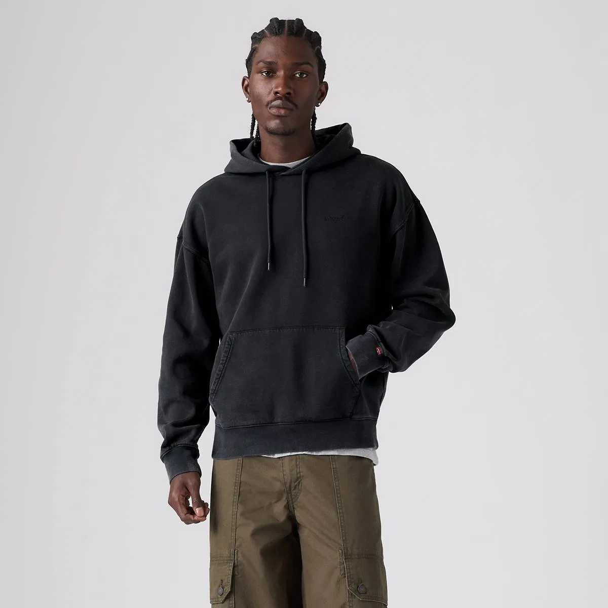 Оригинальная толстовка с капюшоном Levi's, Faded Wash Jet Black - Black — фото 3